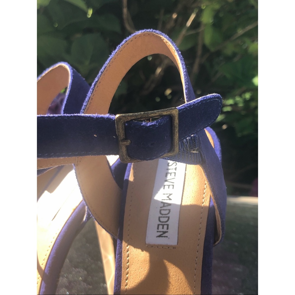 Steve Madden P GEE GEE Royal Blue Suede Platforms - Picture 10 of 13